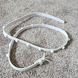 Small Studded White Belt